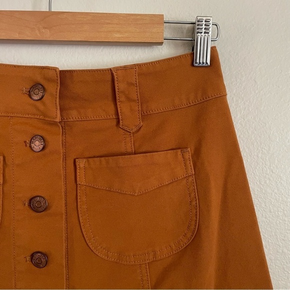 Madewell Garment Dyed Patch Pocket Button Front Skirt Size 0 - Picture 5 of 8